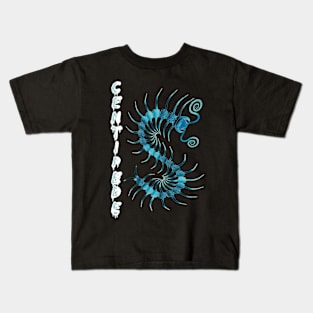 Super Bright Blue Centipede with Spray Paint Kids T-Shirt